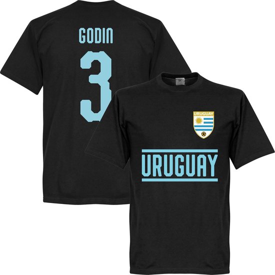 Uruguay Godin 3 Team T-Shirt - Zwart - XXXXL
