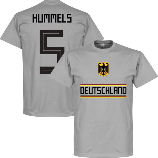 Duitsland Hummels 5 Team T-Shirt - Grijs - XXXXL
