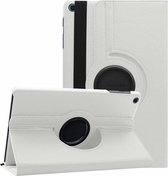 P.C.K. Hoesje/Boekhoesje/Bookcover/Bookcase/Book draaibaar wit geschikt voor Samsung Galaxy TAB A T590 10.5 INCH (2018) MET GLASFOLIE/TEMPERED GLASS