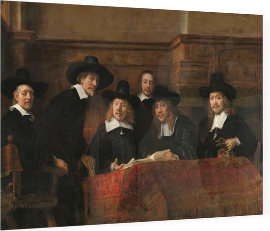 De staalmeesters, Rembrandt van Rijn - Foto op Plexiglas - 60 x 40 cm |  bol.com