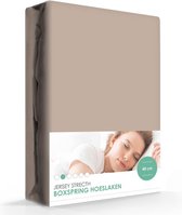 Boxspring - Waterbed - Jersey Stretch Hoeslaken Extra Hoog Taupe-80/90 x 220 cm