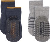 Lässig Anti-slip sokjes 2 paar assorted blue/grey,  Maat 27-30