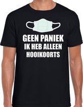Geen paniek ik heb alleen hooikoorts t-shirt zwart voor heren L