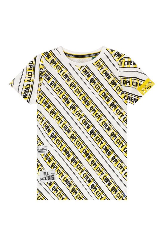 Quapi T-shirt Adam empire yellow stripe - maat 134/140