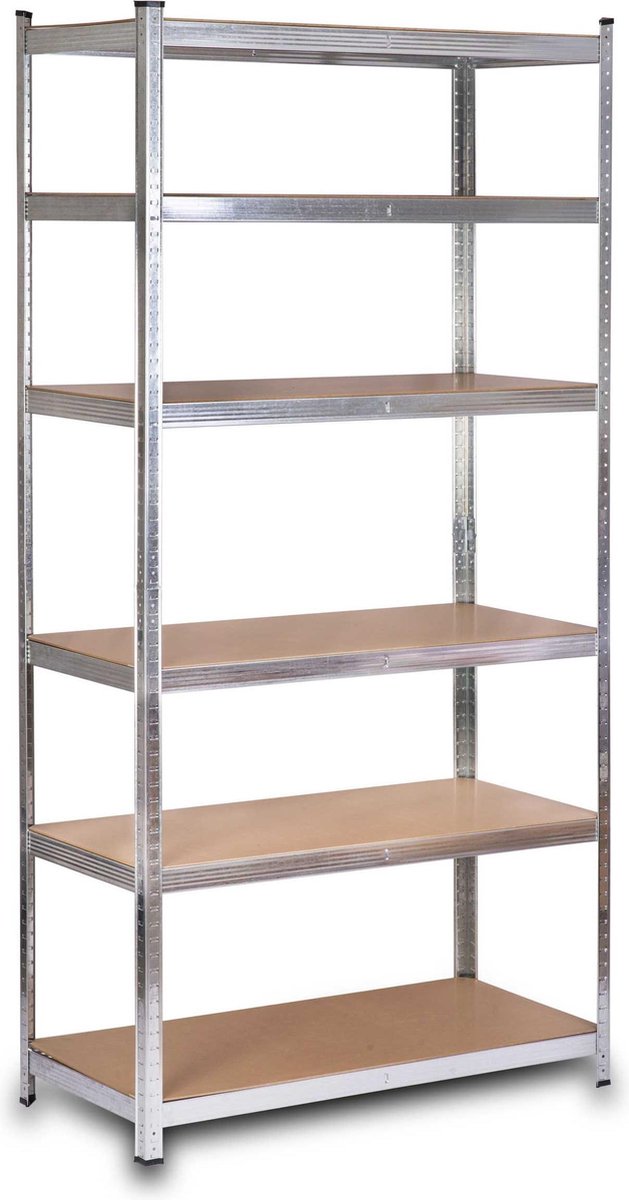 Opbergrek werkplaatsschap 222x110x50 cm - gegalvaniseerd metaal - 6 schappen