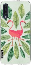 Casetastic Samsung Galaxy A50 (2019) Hoesje - Softcover Hoesje met Design - Flamingos Green Print