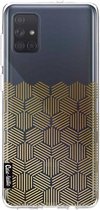 Casetastic Samsung Galaxy A71 (2020) Hoesje - Softcover Hoesje met Design - Golden Hexagons Print