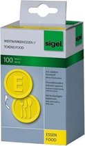 Sigel - waardemunten - kunststof - 100 stuks - 25mm - eten - geel - evenementenmuntjes - SI-WM002