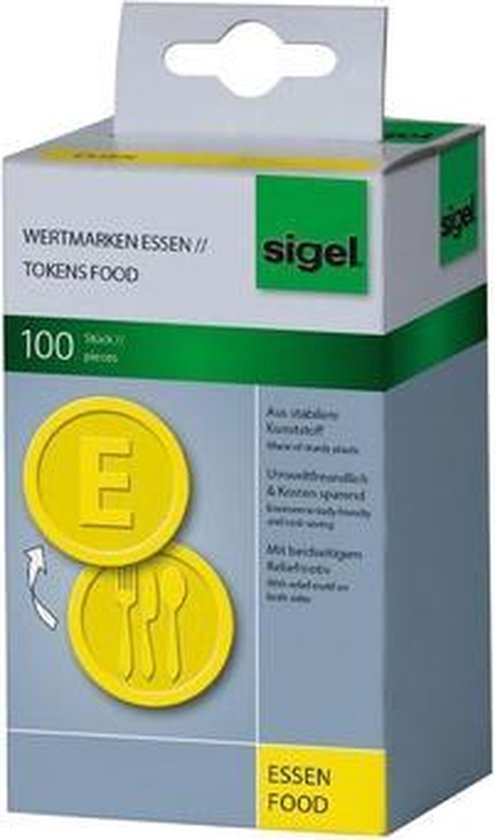 Foto: Sigel si wm002 waardemunten kunststof 100 stuks 25mm eten geel