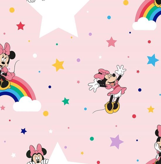 Inwoner vergroting Luidspreker Behang Disney - Minnie Mouse - Roze - Behangpapier - Kinderkamer - Babykamer  | bol.com