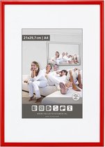 Gelakte Aluminium Wissellijst - Fotolijst - 40x50 cm - Ontspiegeld Kunstglas - Licht Rood - 10 mm