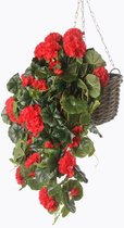 Rode geranium kunstplant hangplant 70 cm - Kunstplanten/nepplanten - Hangplanten