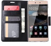 Huawei P8 book wallet case hoesje Zwart