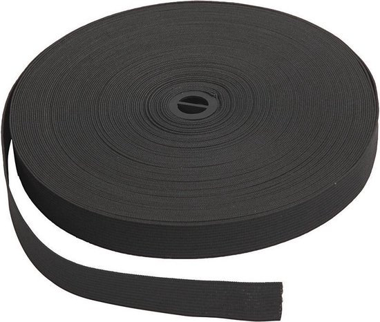 Verslaggever sap ik ben ziek Zwart hobby band elastiek op rol van 25 meter - breedte 20 mm - Zelf... |  bol.com