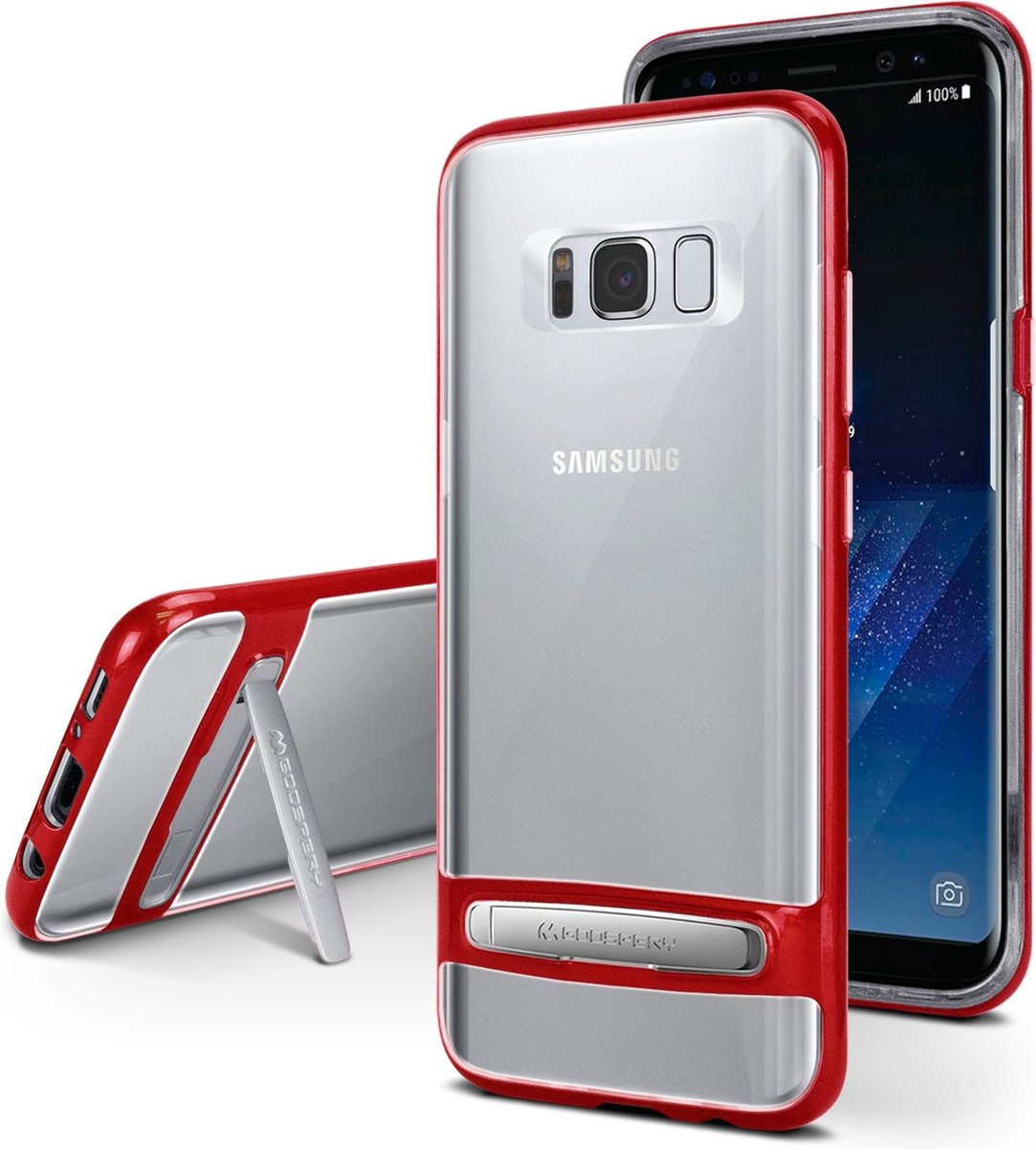 Samsung Galaxy A8 (2018) bumper - Goospery Dream Stand Bumper Case - Rood