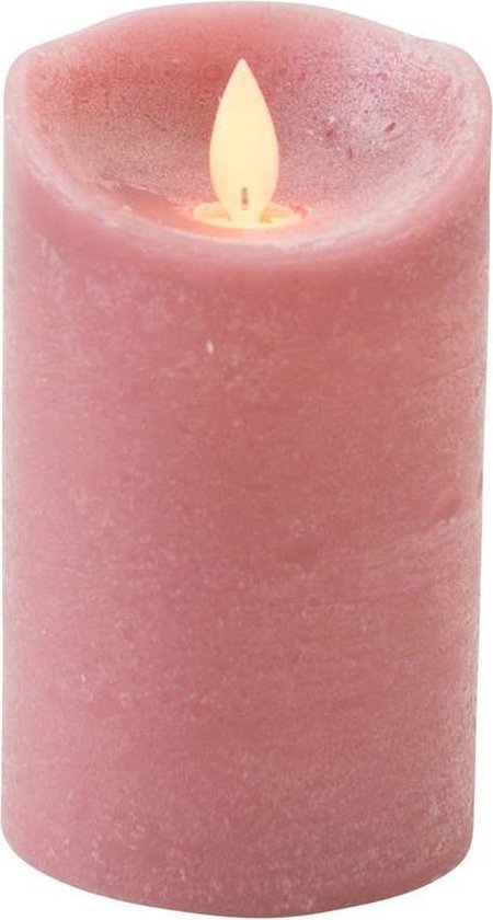 2x Antiek roze LED kaars / stompkaars 12,5 cm - Luxe kaarsen op batterijen  met... | bol.com