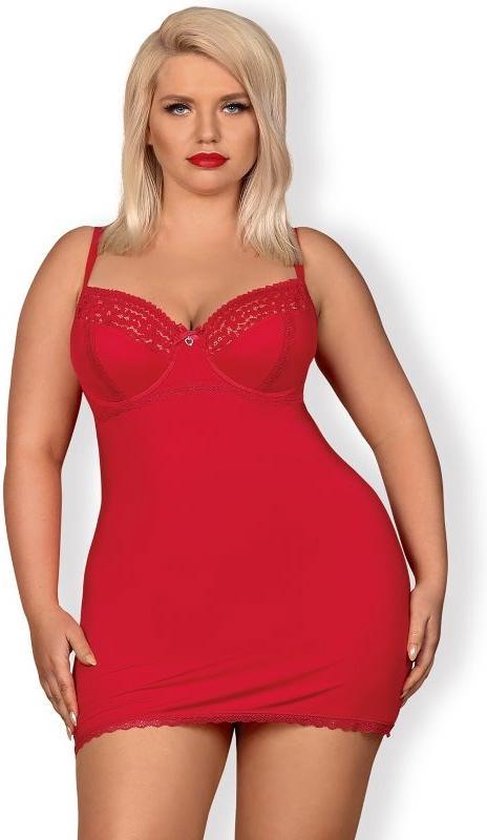 bureau modder De volgende Obsessive - erotische jurk - rood jurkje - chemise - rood - XXL - jolierose  / sex /... | bol.com