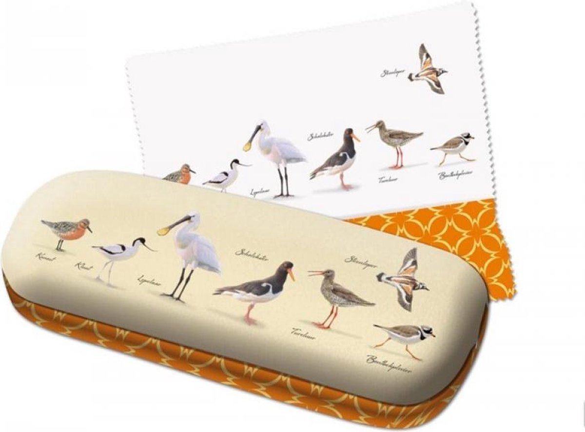 Bekking & Blitz - Brillenkoker - Brillenetui - Inclusief brillendoekje - Kunst - Vogels - Waddenvogels - Elwin van der Kolk - Vogelbescherming Nederland - Uniek design