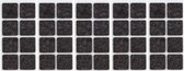 40x Zwarte vierkante meubelviltjes/antislip noppen 2,5 cm - Beschermviltjes - Stoelviltjes - Vloerbeschermers - Meubelvilt - Viltglijders
