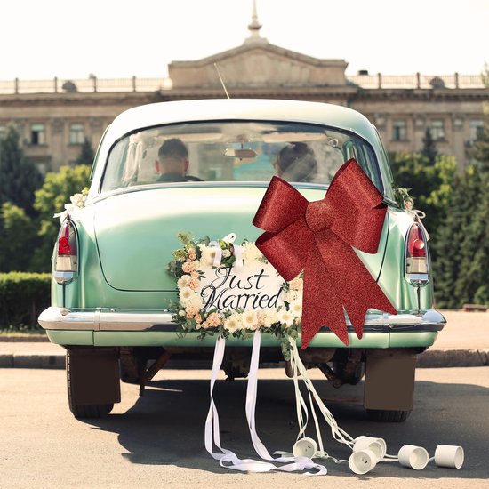 Zoe Deco Grand nœud de voiture (rose, 76 cm) avec 2 nœuds dorés pour  cadeaux, fête de fille, fête surprise, réception de mariage, anniversaire,  Noël