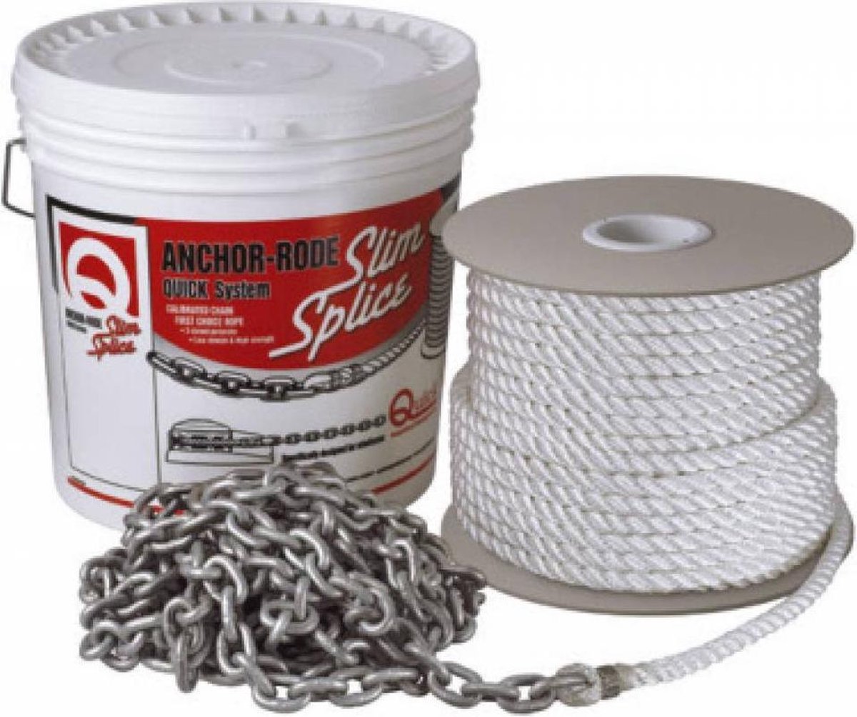 Quick Ankerlijn-ketting combinatie  6mm / 12mm/ 10 meter/ 60 meter