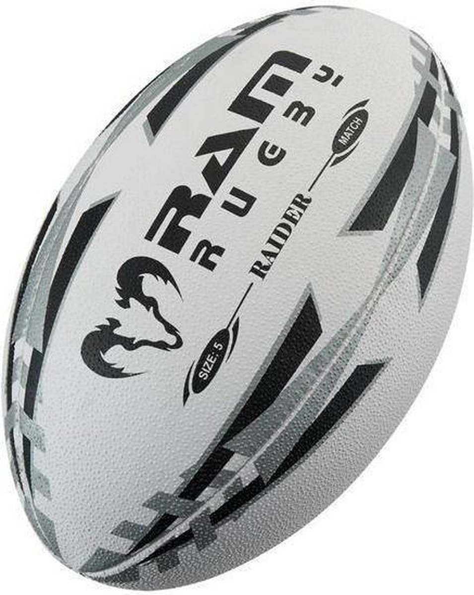 Raider Match rugbybal - Wedstrijdbal - 3D grip Maat 4 - Blauw Klasse en Geweldig