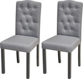 Eetkamerstoelen 2 st stof lichtgrijs