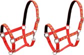Hoofdstellen voor paard maat pony nylon rood 2 st