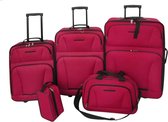 Reisbagage set 5-delig - Stof met PVC coating - Rood - 61 x 40 x 21 cm