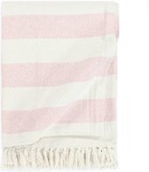 Plaid streep 220x250 cm katoen oudroze
