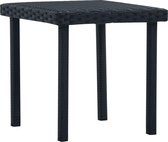 Tuintheetafel 40x40x40 cm poly rattan zwart