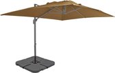 Parasol met draagbare voet taupe