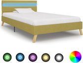 Bedframe met LED stof groen 100x200 cm