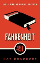 60th Anniversary Edition van Fahrenheit 451 van Ray Bradbury. Boek met een zwart kaft, een luciferdoosje met rode lucifers bovenop en de titel Fahrenheit 451 met het getal 451.