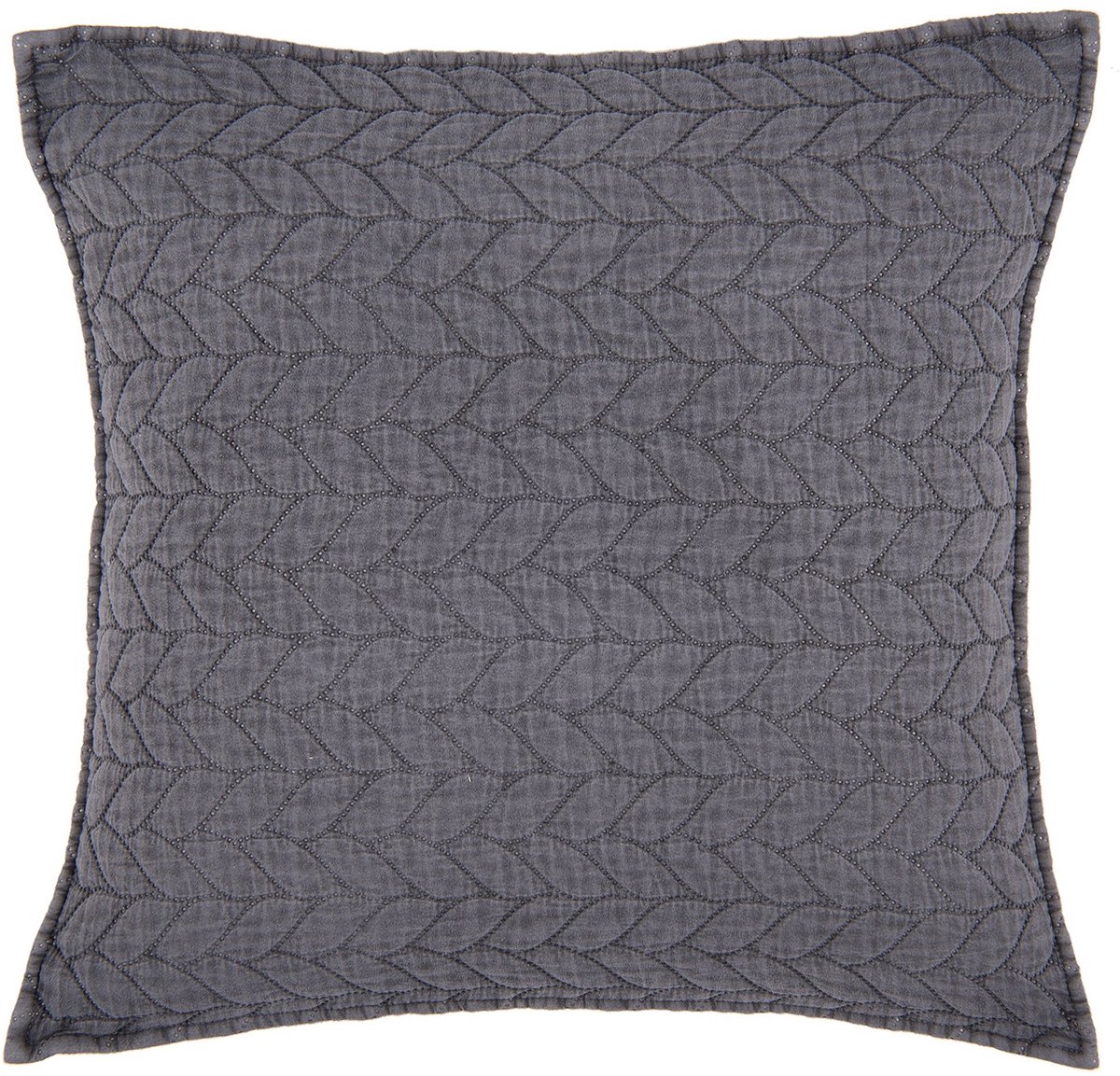 Clayre & Eef Kussenhoes 50*50 cm Grijs Katoen, Polyester Vierkant Sierkussenhoes Kussen hoes