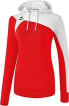 Erima Club 1900 2.0 Sweater met Capuchon Dames Rood-Wit Maat 38