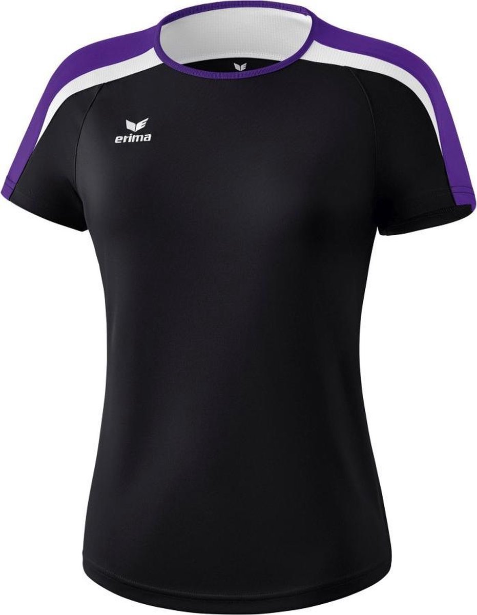 Erima Liga 2.0 T-Shirt Dames - Zwart / Donker Violet / Wit | Maat: 34