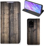 Geschikt voor Samsung Galaxy S20 Ultra Book Wallet Case Steigerhout
