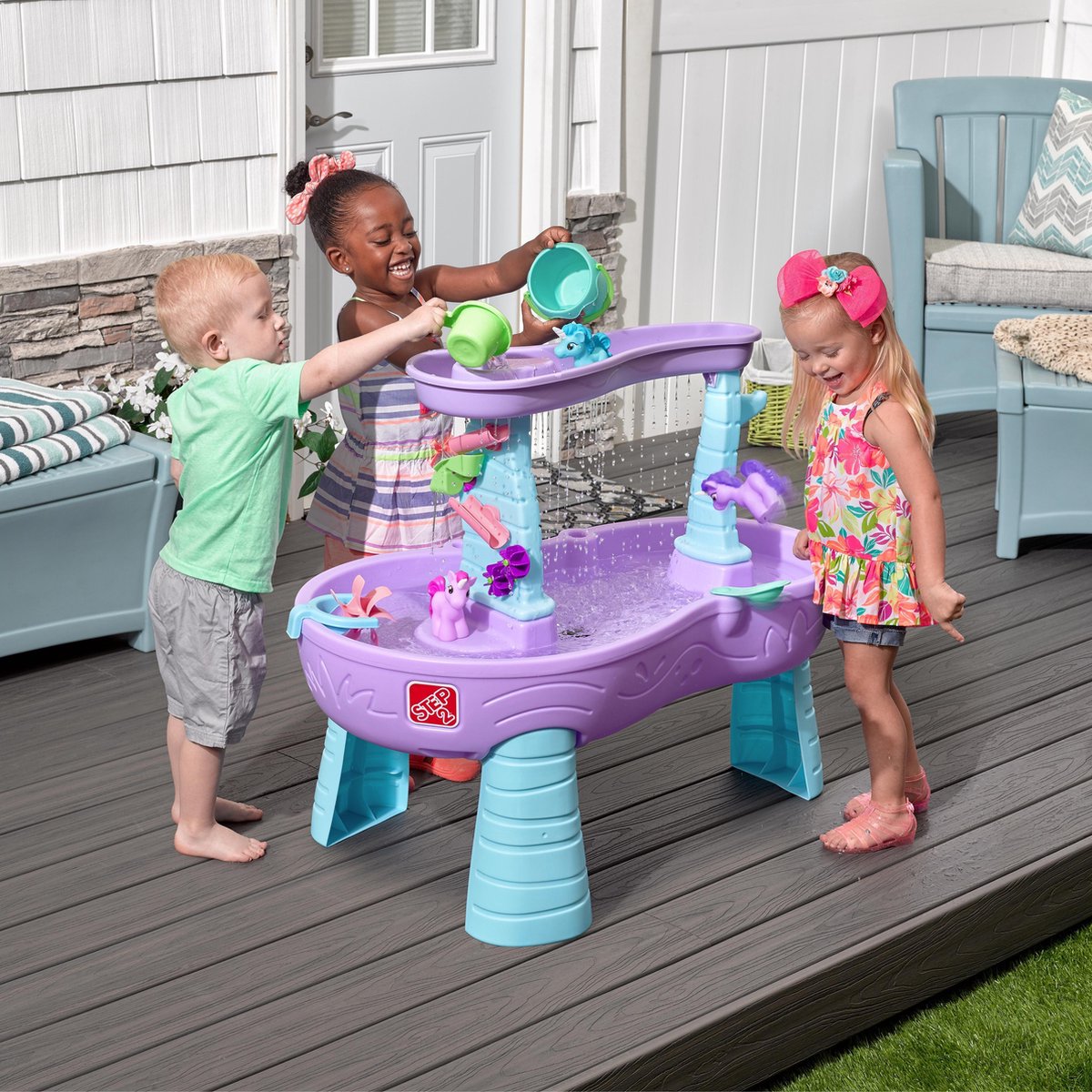 Step2 Watertafel - Speeltafel - Eenhoorns - Met waterrad - 18.9 L - Paars — afbeelding 12
