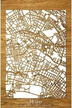 Citymap Berlijn Eikenhout - 40x60 cm - Stadskaart woondecoratie - Wanddecoratie - WoodWideCities