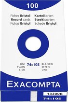 10x etui 100 steekkaarten bristol - effen niet geperforeerd 74x105mm, Wit
