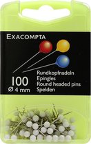 4x Doos met 100 bolvormige prikbordspelden - punthoogte 15mm - 4mm diameter, Wit