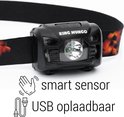 Hoofdlamp LED Oplaadbaar USB Accu | Waterdicht | Bewegingssensor | Zwart | King Mungo KMHL009