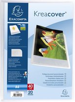20x Kreacover® Chromaline Personaliseerbare showalbums PP met vaste rug - 20 tassen - 40 zichten - A4, Transparant