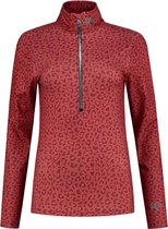 Kou Pully Red Panter dames ski pulli met rits rood