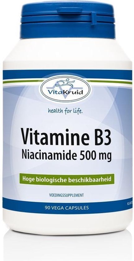 Dislocatie Rimpels Schurend Vitakruid Vitamine b3 niacinamide 500 mg Voedingssuplement - 90 vega  capsules | bol.com