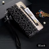 P.C.K. Hoesje/Boekhoesje luxe zwart met rose geschikt voor Apple Iphone 11 PRO