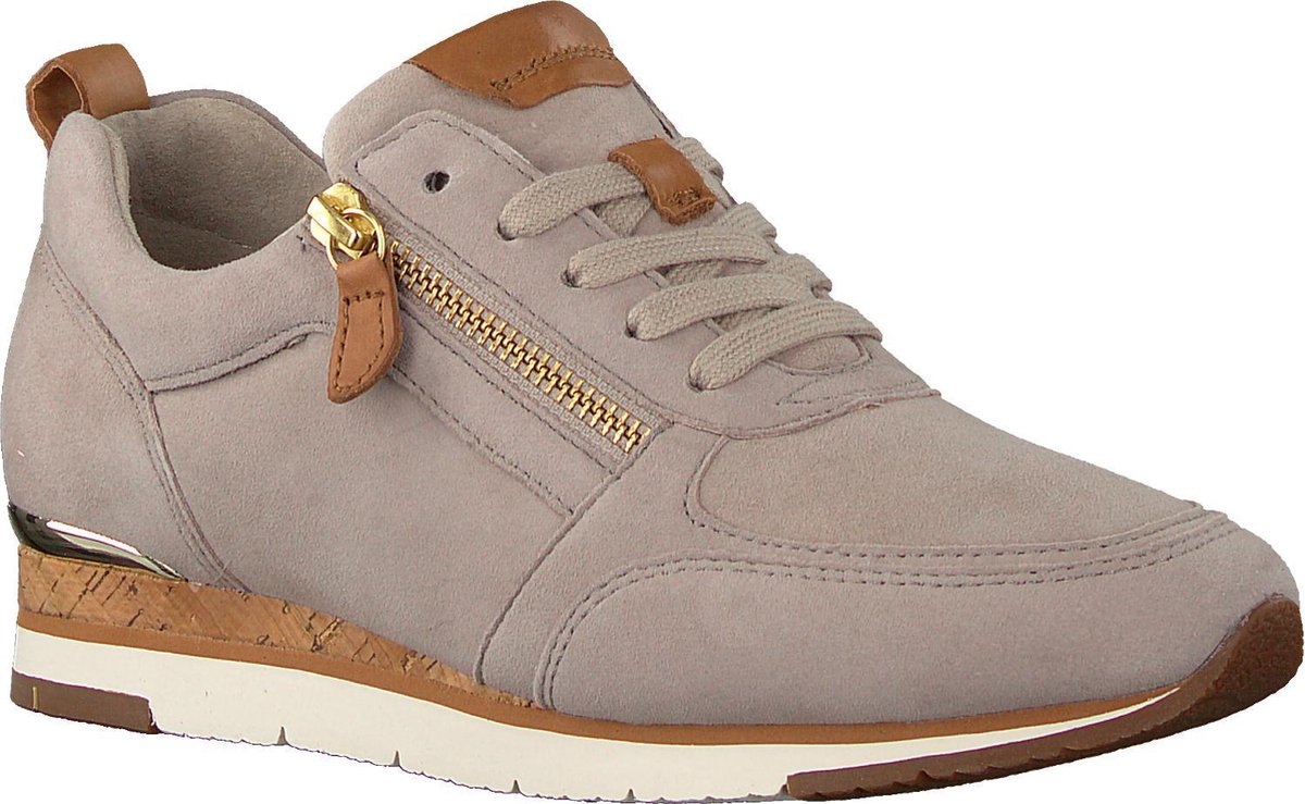 Gabor Dames Lage sneakers 431 - Taupe - Maat 37,5 | bol.com