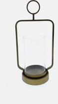 Viv! Home Luxuries Windlicht glas metaal - goud - 42cm - topkwaliteit