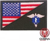 USA Amerikaanse vlag met medical wings geborduurde militaire patch embleem met klittenband